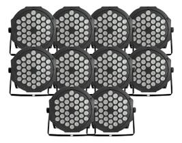 Kit 10 Canhao Refletor Par 64 36 Leds Rgbw Slim Dmx Digital