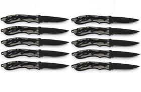 Kit 10 Canivetes Xingu Xv2929 - Cabo Metal Camuflado Cinza