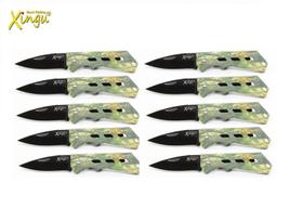 Kit 10 Canivetes Xingu Xv3140 - Cabo Metal Camuflado