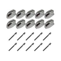 Kit 10 Canoas Tom Caixa Cromo 19.08 + 10 Parafusos 51x6mm M6