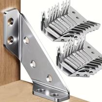 Kit 10 Cantoneira Aço Inox 3 Lados 90º Trava Reforço De Cadeira E Moveis em Geral - Genérico