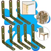 Kit 10 Cantoneira L Reforço Moveis 10cm Bicromatizada Flange