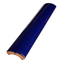 Kit 10 Cantoneiras Cerâmica Côncava para Piscina 3,5x25 Azul Cobalto