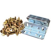 Kit 10 Cantoneiras Niquelada 4 Furos 17 x 17 x 46mm + Parafusos