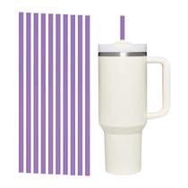 Kit 10 Canudo De Plastico Rigido Reutilizavel Cor Roxo 31cm
