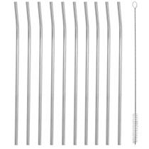 Kit 10 Canudos Inox Sustentável Curvado 5mm Escovinha Kit 10 Canudos Inox Sustentável Curvado 5mm Escovinha