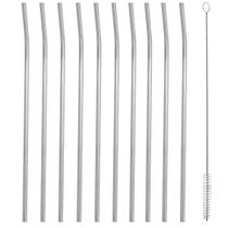Kit 10 Canudos Inox Sustentável Curvado 5mm Escovinha Kit 10 Canudos Inox Sustentável Curvado 5mm Escovinha