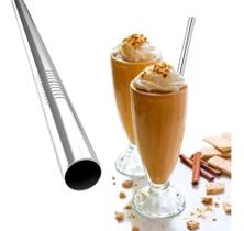Kit 10 Canudos Milk Shake Aço Inox Metal 12mm Reutilizaveis Kit 10 Canudos Milk Shake Aço Inox Metal 12mm Reutilizaveis