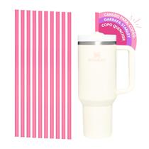 Kit 10 Canudos Pink Plástico Rígido Reutilizável 31Cm Largo Kit 10 Canudos Pink Plástico Rígido Reutilizável 31Cm Largo