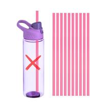 Kit 10 Canudos Plástico Pink Garrafa Squeeze Academia