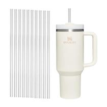 Kit 10 Canudos Plástico Rígido Reutilizável 31Cm Extra Largo Kit 10 Canudos Plástico Rígido Reutilizável 31Cm Extra Largo