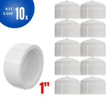 Kit 10 Cap Tampão Soldável Roscável PVC Branco Para Tampar Tubos Água Fria 1” Polegada 32mm Tigre