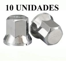 Kit 10 Capa De Porca Sextava Nicolini Cromada Caminhão 33mm