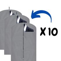 Kit 10 Capa Para Terno Organizador De Roupas Com Visor