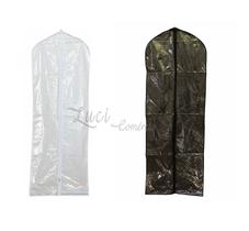 Kit 10 Capa Vestido com Zíper 1,50 Para Ternos e Roupas Frente Pvc Cristal transparente e TNT