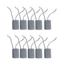 Kit 10 capacitor 25x250v 2 fios metalizado tri