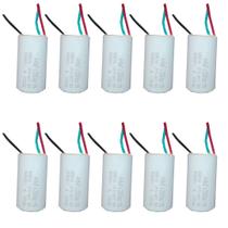Kit 10 capacitor 3 fios redondo 4+6 uf x 250v tri Kit 10 capacitor 3 fios redondo 4+6 uf x 250v tri