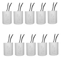 Kit 10 capacitor 30x250v 2 fios metalizado tri
