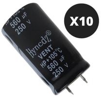 Kit 10 Capacitor Eletrolitico 560X250V-105 Graus Novo