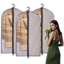 Kit 10 Capas Para Ternos Proteção Com Ziper Reforçado TNT Saco Antimofo Vestidos Cinza