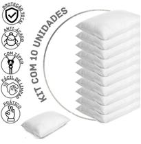 Kit 10 Capas Proteção de Travesseiro Antiácaro Fungos Branco