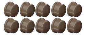 Kit 10 Caps Tampão Cola 3/4 25mm Soldavel Marrom Conexão Pvc