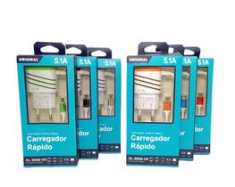 Kit 10 Carregador Celular micro usb V8 carga Rápida compativel