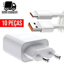 Kit 10 Carregador Turbo Tipo C USB Cabo Super Rapido 5.0A