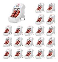 Kit 10 Carregadores + 20 Pilhas Aaa Recarregáveis MO-CP32