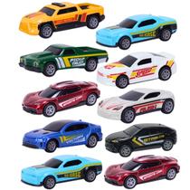 Kit 10 Carrinhos Miniatura Esportivo Die-cast Metal 1:64 CBS0624 - Castela