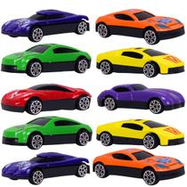 Kit 10 Carrinhos Miniatura Esportivo Roda Livre Metal Sortidos Escala 1:64 - Castela