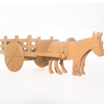 Kit 10 carrocinhas e burrinhos de madeira estilo fazendinha