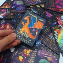 Kit 10 Cartas Pokemon Folha Black Edicao Limitada preta Kit 10 Cartas Pokemon Folha Black Edicao Limitada preta