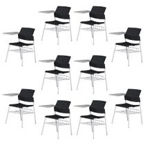 Kit 10 Carteiras Escolar Cadeira com Prancheta e Suporte para Livros Movie