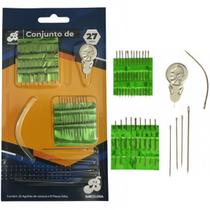 Kit 10 cartelas agulhas Mão Agulheiro Passador Linha Costura