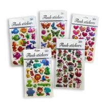 Kit 10 Cartelas de Adesivos Infantis 3D Stickers Sortidos