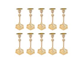 Kit 10 Castiçal Simples Branco Rústico 18cm Porta Vela Decorativo Luxo.