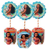 Kit 10 Centro de Mesa Decoração Moana e Maui Personalização Tropical Monta fácil 30cm Kit 10 Centro de Mesa Decoração Moana e Maui Personalização Tropical Monta fácil 30cm
