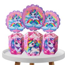 Kit 10 Centro De Mesa Tema Unicornio Rosa Decorativo Cute Kit 10 Centro De Mesa Tema Unicornio Rosa Decorativo Cute