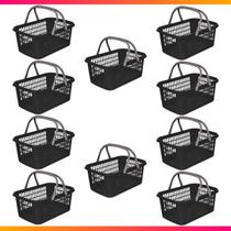Kit 10 Cesta Cestinha Plastica Supermercado Mercado 9 Litros Kit 10 Cesta Cestinha Plastica Supermercado Mercado 9 Litros