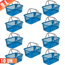 Kit 10 Cesta Cestinha Plástica Supermercado Mercado Loja - Usual Utilidades