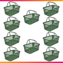 Kit 10 Cesta Cestinha Plástica Supermercado Mercado Loja