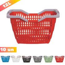 Kit 10 Cesta Cestinha Plastica Supermercado Mercado Usual Kit 10 Cesta Cestinha Plastica Supermercado Mercado Usual