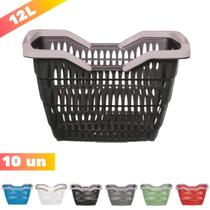 Kit 10 Cesta Cestinha Plastica Supermercado Mercado Usual Kit 10 Cesta Cestinha Plastica Supermercado Mercado Usual