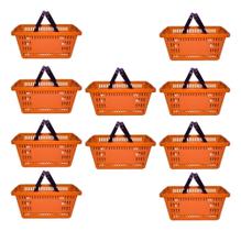 Kit 10 Cesta Plástica de supermercado 13 Litros Laranja Kit 10 Cesta Plástica de supermercado 13 Litros Laranja