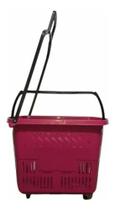 KIT 10 Cestas Cestinhas Compras Com Rodas Rodinhas 30Lts