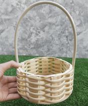 Kit 10 Cestas De Madeira 15 Cm Fibra Sintetica Presente.PALHA