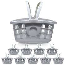 Kit 10 Cestas de Mercado Cinza com Alça Cestinha Multiuso