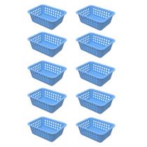 Kit 10 Cestinha Organizadora 20x15,5cm Média, Cesto Multiuso Gaveta Banheiro Escrivaninha Prateleira Kit 10 Cestinha Organizadora 20x15,5cm Média, Cesto Multiuso Gaveta Banheiro Escrivaninha Prateleira