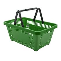 Kit 10 Cestinhas Plásticas para Compras e Supermercado 18 litros Verde